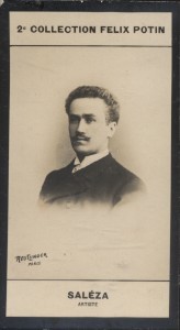 Photographie de la collection Félix Potin (4 x 7,5 cm) représentant : Albert Saléza, chanteur d'opéra.. SALEZA Albert - (Photo de la 2e collection ...