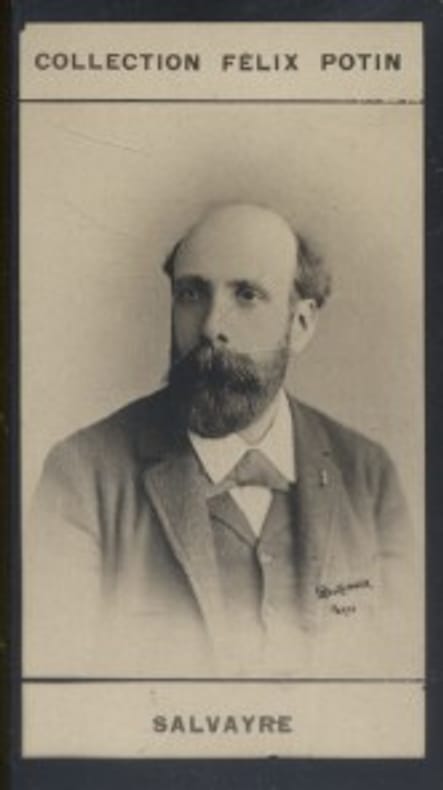 Photographie de la collection Félix Potin (4 x 7,5 cm) représentant : Gaston Salvayre, compositeur.. SALVAYRE Gaston Photo Reutlinger.
