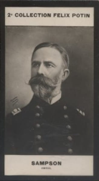 Photographie de la collection F&eacute;lix Potin (4 x 7,5 cm) repr&eacute;sentant : Amiral William Sampson.. SAMPSON William Thomas - (Photo de la 2e collection ...