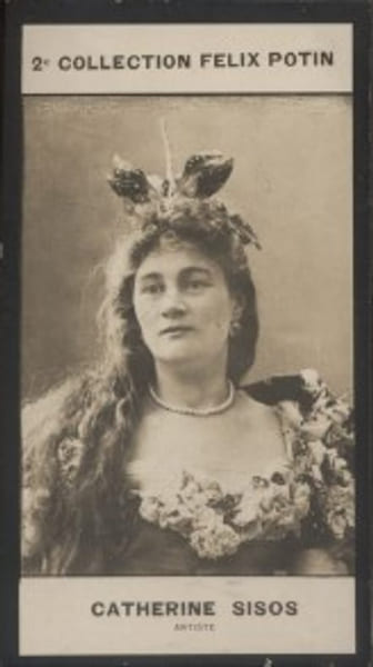 Photographie de la collection F&eacute;lix Potin (4 x 7,5 cm) repr&eacute;sentant : Catherine Sisos, com&eacute;dienne.. SISOS Catherine - (Photo de la 2e collection F&eacute;lix ...
