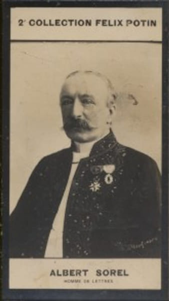 Photographie de la collection F&eacute;lix Potin (4 x 7,5 cm) repr&eacute;sentant : Albert Sorel, homme de lettres.. SOREL Albert - (Photo de la 2e collection F&eacute;lix ...