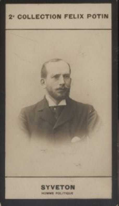 Photographie de la collection Félix Potin (4 x 7,5 cm) représentant : Gabriel Syveton, homme politique.. SYVETON Gabriel - (Photo de la 2e collection ...