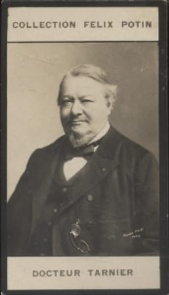 Photographie de la collection F&eacute;lix Potin (4 x 7,5 cm) repr&eacute;sentant : St&eacute;phane Tarnier, m&eacute;decin.. TARNIER St&eacute;phane Photo Petit.