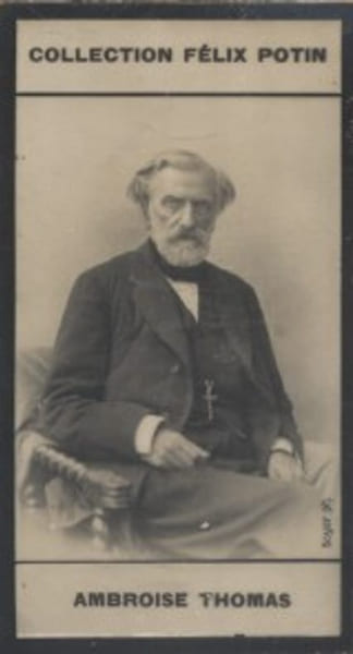 Photographie de la collection F&eacute;lix Potin (4 x 7,5 cm) repr&eacute;sentant : Ambroise Thomas, compositeur.. THOMAS Ambroise Photo Boyer.