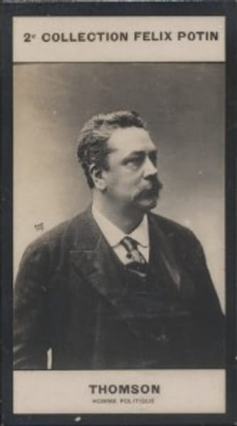 Photographie de la collection F&eacute;lix Potin (4 x 7,5 cm) repr&eacute;sentant : Gaston Thomson, homme politique.. THOMSON Gaston Photo Pirou.
