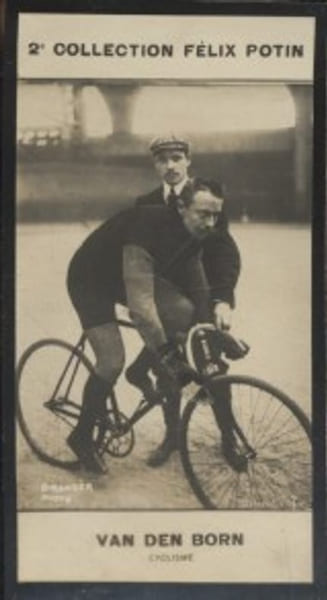 Photographie de la collection F&eacute;lix Potin (4 x 7,5 cm) repr&eacute;sentant : Juliaan Van Den Born, coureur cycliste.. VAN DEN BORN Juliaan - (Photo de la 2e ...