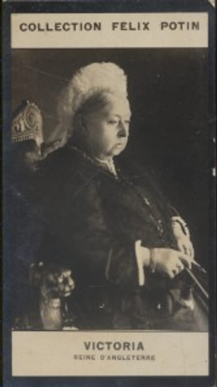Photographie de la collection Félix Potin (4 x 7,5 cm) représentant : Victoria - Reine d'Angleterre.. VICTORIA (Reine d'Angleterre) 
