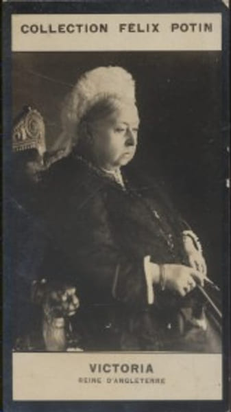 Photographie de la collection F&eacute;lix Potin (4 x 7,5 cm) repr&eacute;sentant : Victoria - Reine d'Angleterre.. VICTORIA (Reine d'Angleterre) 