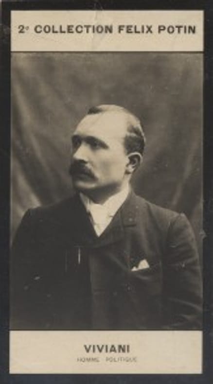 Photographie de la collection Félix Potin (4 x 7,5 cm) représentant : René Viviani, homme politique.. VIVIANI René - (Photo de la 2e collection Félix ...