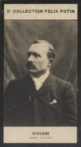 Photographie de la collection Félix Potin (4 x 7,5 cm) représentant : René Viviani, homme politique.