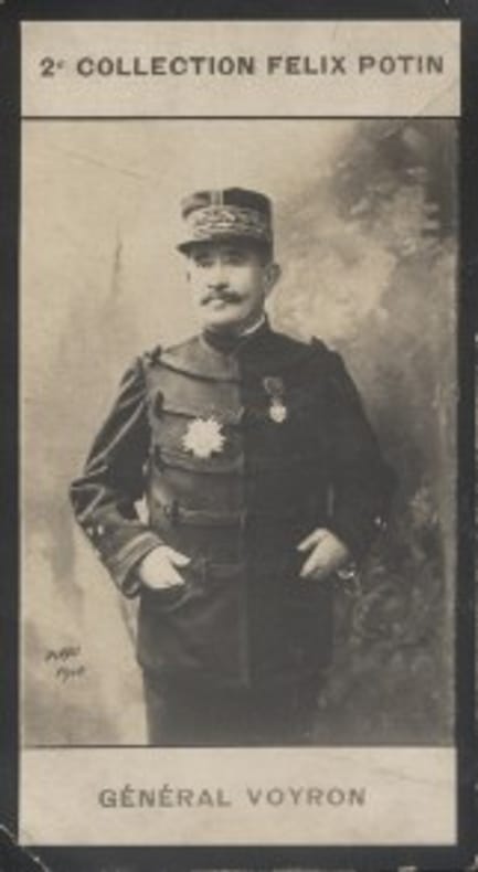 Photographie de la collection Félix Potin (4 x 7,5 cm) représentant : Général Emile Voyron.. VOYRON Emile (Général) - (Photo de la 2e collection Félix ...