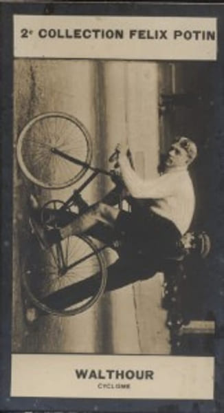 Photographie de la collection F&eacute;lix Potin (4 x 7,5 cm) repr&eacute;sentant : Bobby Walthour, coureur cycliste.. WALTHOUR Bobby - (Photo de la 2e collection ...
