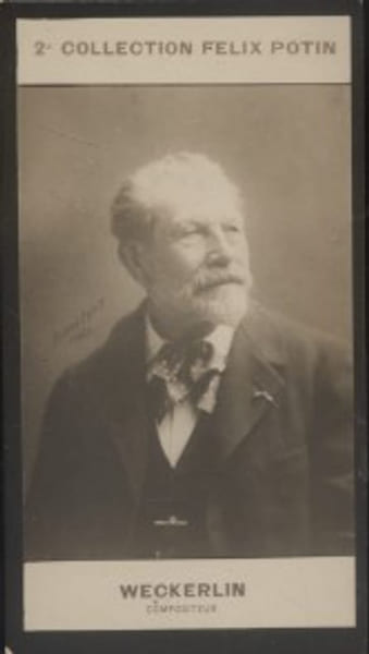 Photographie de la collection F&eacute;lix Potin (4 x 7,5 cm) repr&eacute;sentant : Jean-Baptiste Weckerlin, compositeur.. WECKERLIN Jean-Baptiste - (Photo de la 2e ...