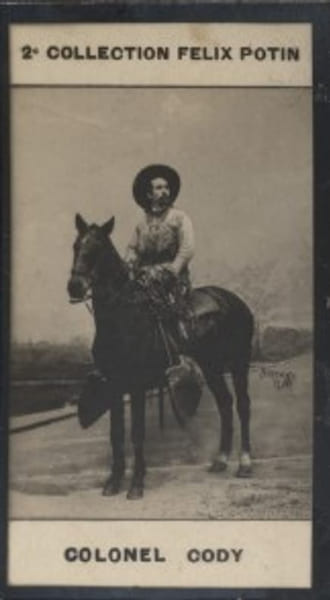 Photographie de la collection F&eacute;lix Potin (4 x 7,5 cm) repr&eacute;sentant : Colonel Cody, dit Buffalo Bill.. CODY (Colonel) - (Photo de la 2e collection ...