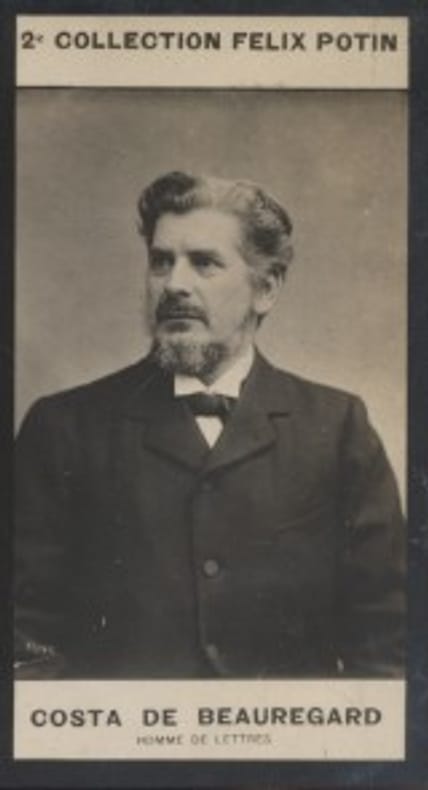 Photographie de la collection Félix Potin (4 x 7,5 cm) représentant : Charles-Albert Costa de Beauregard, homme de lettres.. COSTA DE BEAUREGARD ...