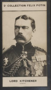 Photographie de la collection Félix Potin (4 x 7,5 cm) représentant : Lord Kitchener - Général.