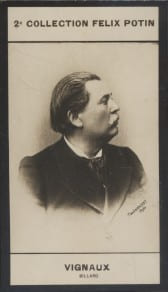 Photographie de la collection F&eacute;lix Potin (4 x 7,5 cm) repr&eacute;sentant : Charles Vignaux, joueur de billard.. VIGNAUX Charles - (Photo de la 2e ...