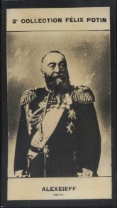 Photographie de la collection Félix Potin (4 x 7,5 cm) représentant : Amiral Alexeieff.. ALEXEIEFF (Amiral) - (Photo de la 2e collection Félix Potin) 