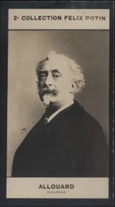 Photographie de la collection Félix Potin (4 x 7,5 cm) représentant : Henri-Emile Allouard, sculpteur.