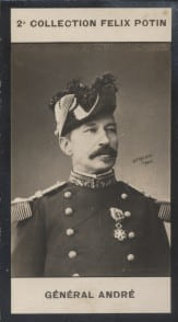 Photographie de la collection F&eacute;lix Potin (4 x 7,5 cm) repr&eacute;sentant : Louis-Joseph-Nicolas Andr&eacute;, g&eacute;n&eacute;ral, n&eacute; &agrave; Nuits-Saint-Georges en 1838.. ANDRE ...