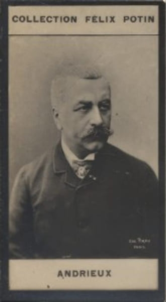 Photographie de la collection F&eacute;lix Potin (4 x 7,5 cm) repr&eacute;sentant : Andrieux, homme politique.. ANDRIEUX Photo Eug&egrave;ne Pirou.
