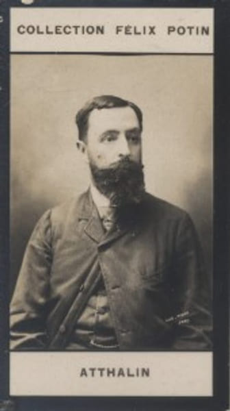 Photographie de la collection F&eacute;lix Potin (4 x 7,5 cm) repr&eacute;sentant : Laurent-Atthalin Gaston, magistrat.. LAURENT-ATTHALIN Photo Eug&egrave;ne Pirou.