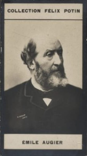 Photographie de la collection F&eacute;lix Potin (4 x 7,5 cm) repr&eacute;sentant : Emile Augier, &eacute;crivain.. AUGIER (Emile) Photo Boyer.