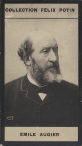 Photographie de la collection F&eacute;lix Potin (4 x 7,5 cm) repr&eacute;sentant : Emile Augier, &eacute;crivain.. AUGIER (Emile) Photo Boyer.