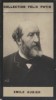 Photographie de la collection Félix Potin (4 x 7,5 cm) représentant : Emile Augier, écrivain.. AUGIER (Emile) Photo Boyer.