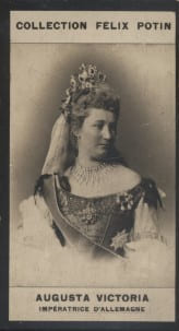 Photographie de la collection F&eacute;lix Potin (4 x 7,5 cm) repr&eacute;sentant : Augusta Victoria - Imp&eacute;ratrice d'Allemagne. AUGUSTA VICTORIA - Imp&eacute;ratrice ...
