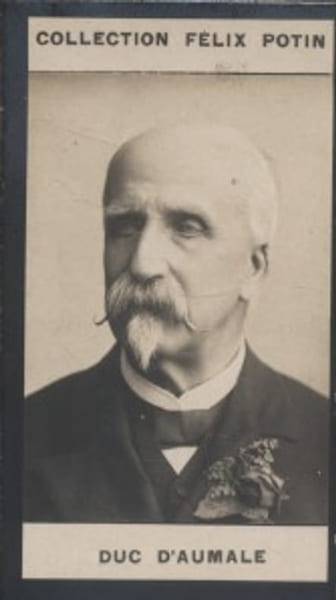 Photographie de la collection F&eacute;lix Potin (4 x 7,5 cm) repr&eacute;sentant : Henri d'Orl&eacute;ans - Duc d'Aumale.. AUMALE (Duc d') 