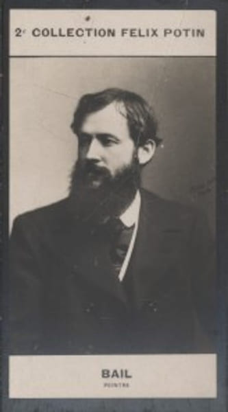 Photographie de la collection F&eacute;lix Potin (4 x 7,5 cm) repr&eacute;sentant : Joseph Bail, peintre.. BAIL (Joseph) - (Photo de la 2e collection F&eacute;lix Potin) ...