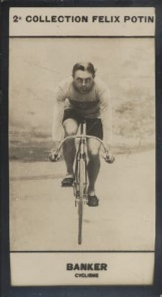 Photographie de la collection F&eacute;lix Potin (4 x 7,5 cm) repr&eacute;sentant : Georges Banker, coureur cycliste.. BANKER (Georges) - (Photo de la 2e collection ...