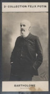 Photographie de la collection Félix Potin (4 x 7,5 cm) représentant : Paul-Albert Bartholomé, sculpteur.