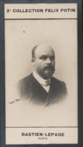 Photographie de la collection Félix Potin (4 x 7,5 cm) représentant : Jules Bastien-Lepage, peintre.