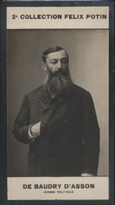 Photographie de la collection Félix Potin (4 x 7,5 cm) représentant : Léon de Baudry d'Asson, député de la Vendée.. BAUDRY D'ASSON (Léon de) - (Photo ...