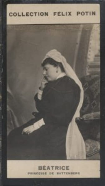 Photographie de la collection F&eacute;lix Potin (4 x 7,5 cm) repr&eacute;sentant : Princesse B&eacute;atrice de Battenberg.. BEATRICE (Princesse de Battenberg) 