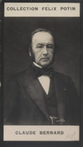 Photographie de la collection F&eacute;lix Potin (4 x 7,5 cm) repr&eacute;sentant : Claude Bernard.. BERNARD (Claude) 