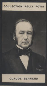 Photographie de la collection F&eacute;lix Potin (4 x 7,5 cm) repr&eacute;sentant : Claude Bernard.. BERNARD (Claude) 