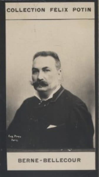 Photographie de la collection F&eacute;lix Potin (4 x 7,5 cm) repr&eacute;sentant : Berne-Bellecour, peintre.. BERNE-BELLECOUR (Etienne) Photo Eug&egrave;ne Pirou.