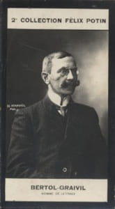 Photographie de la collection Félix Potin (4 x 7,5 cm) représentant : Bertol-Graivil, homme de lettres.