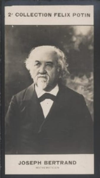 Photographie de la collection F&eacute;lix Potin (4 x 7,5 cm) repr&eacute;sentant : Joseph Bertrand, math&eacute;maticien.. BERTRAND (Joseph) - (Photo de la 2e collection ...