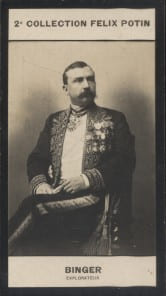Photographie de la collection F&eacute;lix Potin (4 x 7,5 cm) repr&eacute;sentant : Louis-Gustave Binger, explorateur.. BINGER (Louis-Gustave) - (Photo de la 2e ...