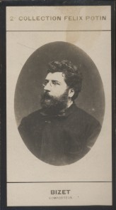 Photographie de la collection Félix Potin (4 x 7,5 cm) représentant : Georges Bizet, compositeur.. BIZET (Georges) - (Photo de la 2e collection Félix ...