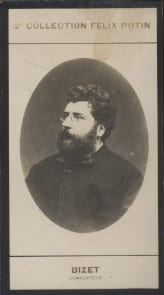 Photographie de la collection F&eacute;lix Potin (4 x 7,5 cm) repr&eacute;sentant : Georges Bizet, compositeur.. BIZET (Georges) - (Photo de la 2e collection F&eacute;lix ...