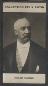Photographie de la collection Félix Potin (4 x 7,5 cm) représentant : Félix Faure, homme politique.