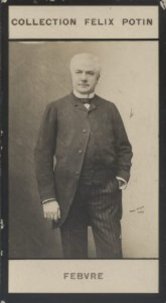 Photographie de la collection F&eacute;lix Potin (4 x 7,5 cm) repr&eacute;sentant : Fr&eacute;d&eacute;ric Febvre, com&eacute;dien.. FEBVRE (Fr&eacute;d&eacute;ric) Photo Paul Boyer.