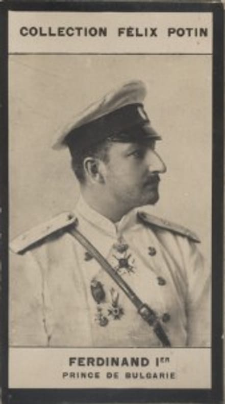 Photographie de la collection Félix Potin (4 x 7,5 cm) représentant : Prince Ferdinand Ier de Bulgarie.. FERDINAND Ier - Prince de Bulgarie. 