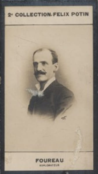 Photographie de la collection F&eacute;lix Potin (4 x 7,5 cm) repr&eacute;sentant : Fernand Foureau, explorateur. (Mission Foureau-Lamy). FOUREAU (Fernand) - (Photo ...