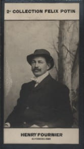 Photographie de la collection F&eacute;lix Potin (4 x 7,5 cm) repr&eacute;sentant : Henry Fournier, champion automobile.. FOURNIER (Henry) - (Photo de la 2e ...